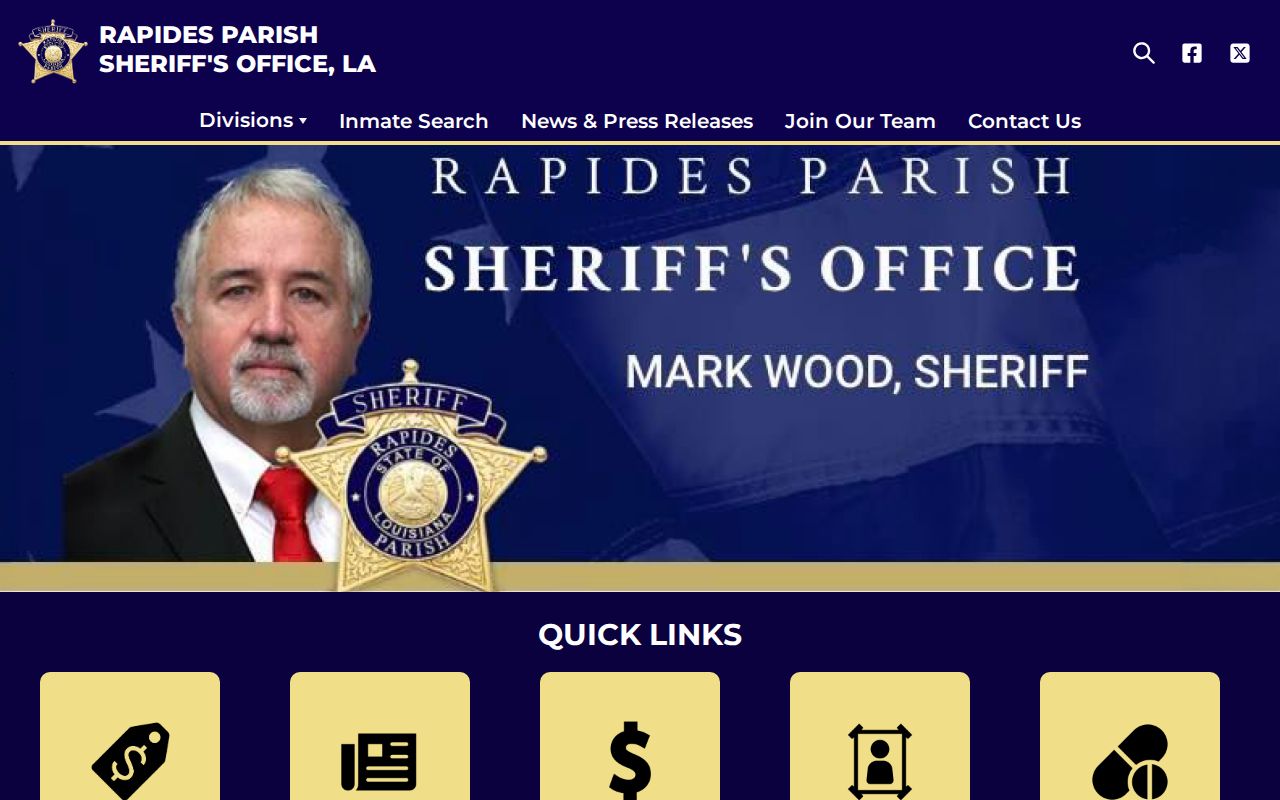 Rapides Parish Sheriff's Office booking records website